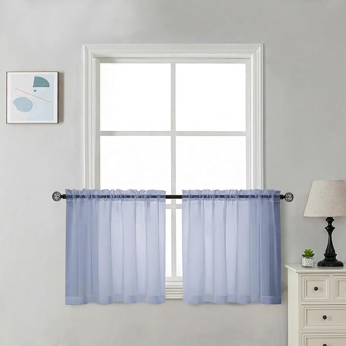 Chyhomenyc Sheer Tier Curtains 24 Inch Length by Chyhomenyc