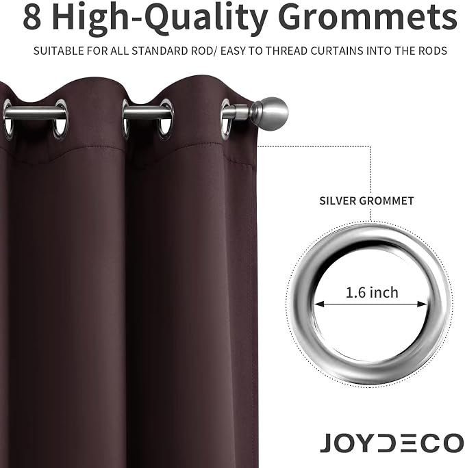 Joydeco Chocolate Custom Solid Single Blackout Curtain - Image 5