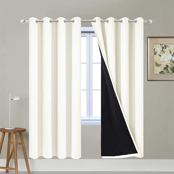 Yakamok 100% Blackout Curtains for Bedroom, Thermal Insulated Double Layer by Yakamok