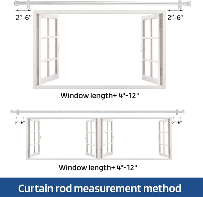 Curtain Rods 2 Pack 5/8 inch Silver Curtain Rods - Image 4