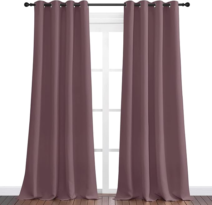 NICETOWN Dry Rose Blackout Curtains 96" Long - Image 2