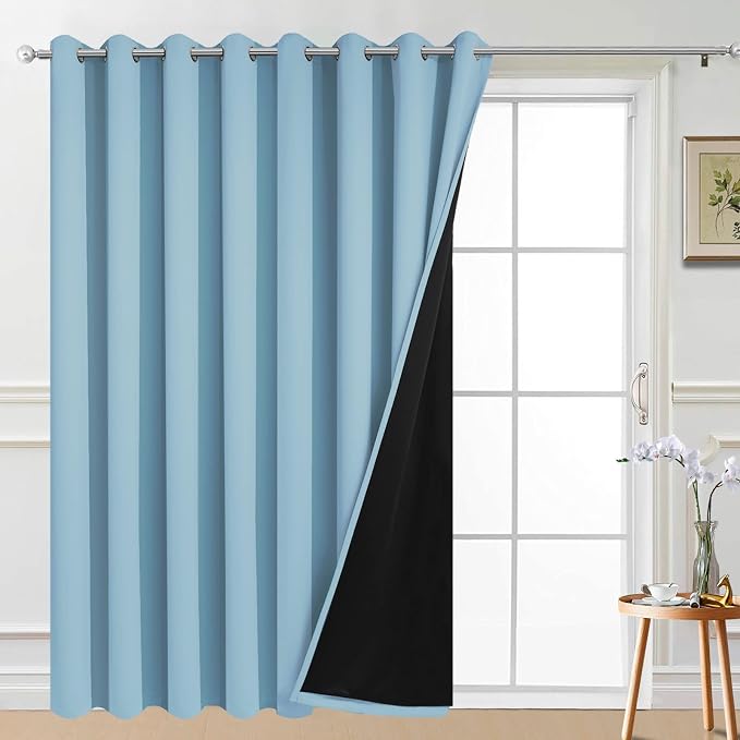 Yakamok 84 Inch Long 100% Blackout Sliding Door Curtains, Thermal Insulated by Yakamok