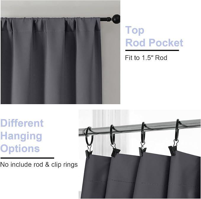 Simplebrand Ava Grey Blackout Curtains - Image 4