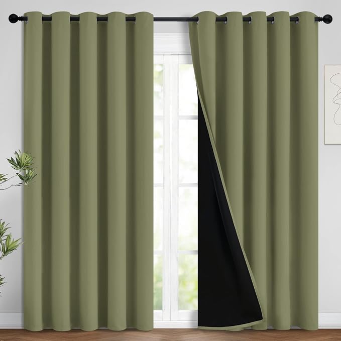 Yakamok 100% Blackout Window Curtain Panels, Heat and Full Light Blocking Drapes by Yakamok