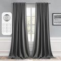 MIULEE Back Tab Grey Blackout Curtains 102 Inch Long 2 Panels Set by MIULEE