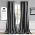 MIULEE Back Tab Grey Blackout Curtains 108 Inch Long 2 Panels Set by MIULEE
