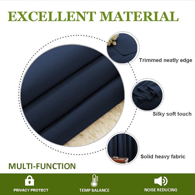 NICETOWN Blackout Draperies Curtains, All Season Thermal Insulated Solid - Image 4
