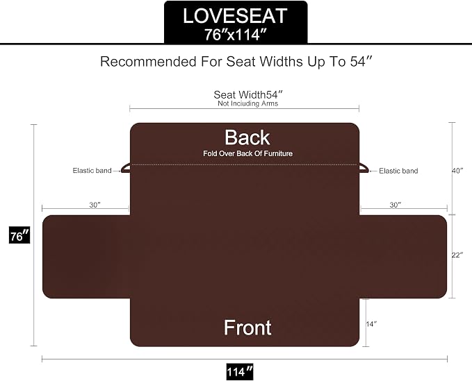 U-NICE HOME Loveseat Sofa Cover Reversible Couch Cover - Image 6