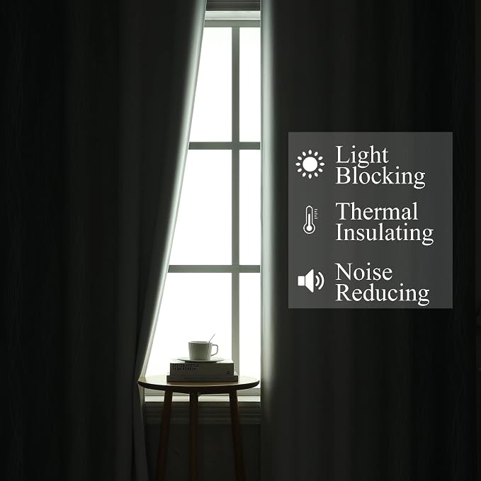 Estelar Textiler Stone Blue and Greyish White Blackout Curtains 72 Inch Length - Image 3