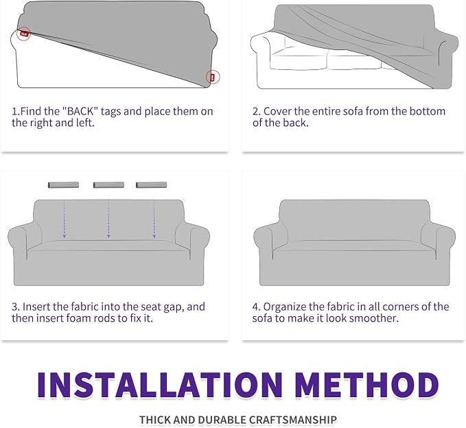 ZNSAYOTX Super Stretch Couch Cover Love Seat Sofa Covers - Image 9