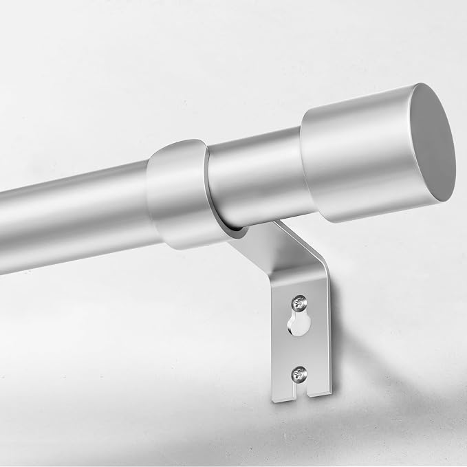 IFELS Heavy Duty Curtain Rods for Windows 72 to 144 Inch, 1 Inch Silver Curtain by IFELS
