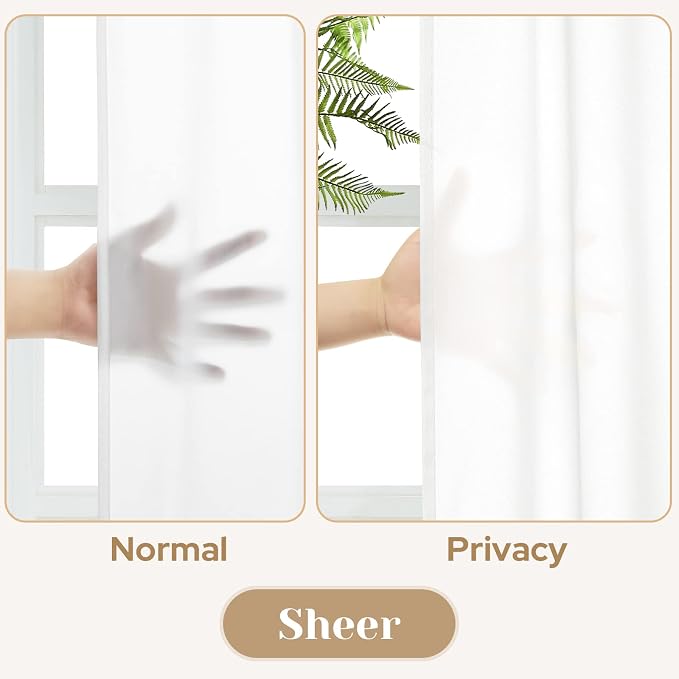 HOMEIDEAS Non-See-Through White Privacy Sheer Curtains, 52 X 96 Inches Long 2 - Image 4