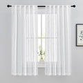 NICETOWN Linen Sheer Curtains for Windows 63" Long, Rod Pockets & Back Tab by NICETOWN