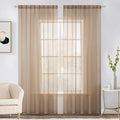 MIULEE 2 Panels Solid Color Sheer Window Curtains Elegant Window Voile by MIULEE