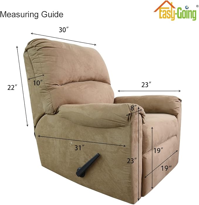 Easy-Going Reversible Couch Cover, Recliner 19 in, Camel/Ivory | Machine - Image 6