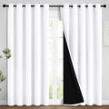 Yakamok 2 Thick Layers Pure White 100% Completely Blackout Curtains Thermal by Yakamok