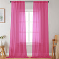 Extra Long Sheer Hot Pink Curtains by WelvetBLK