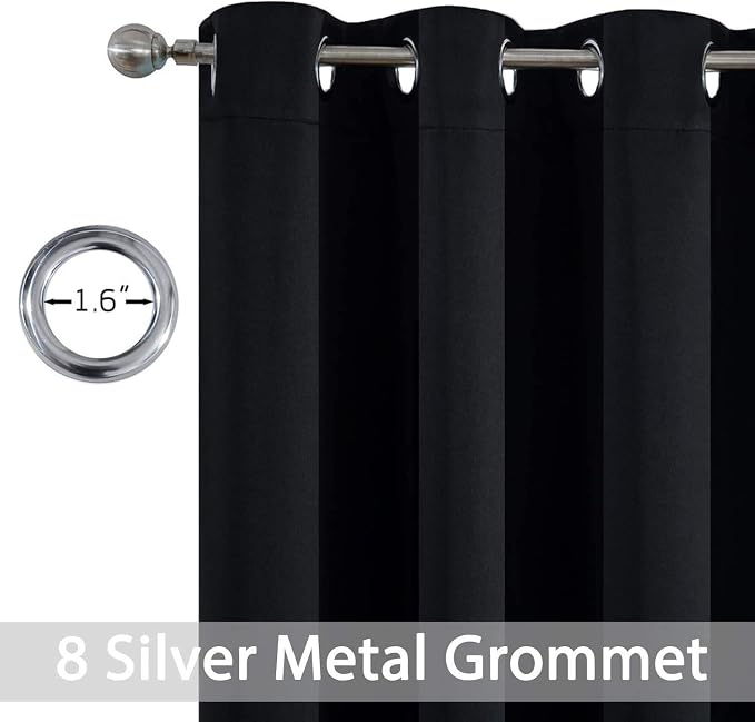 Yakamok Blackout Curtains Room Darkening Thermal Insulated Grommet top Window - Image 3