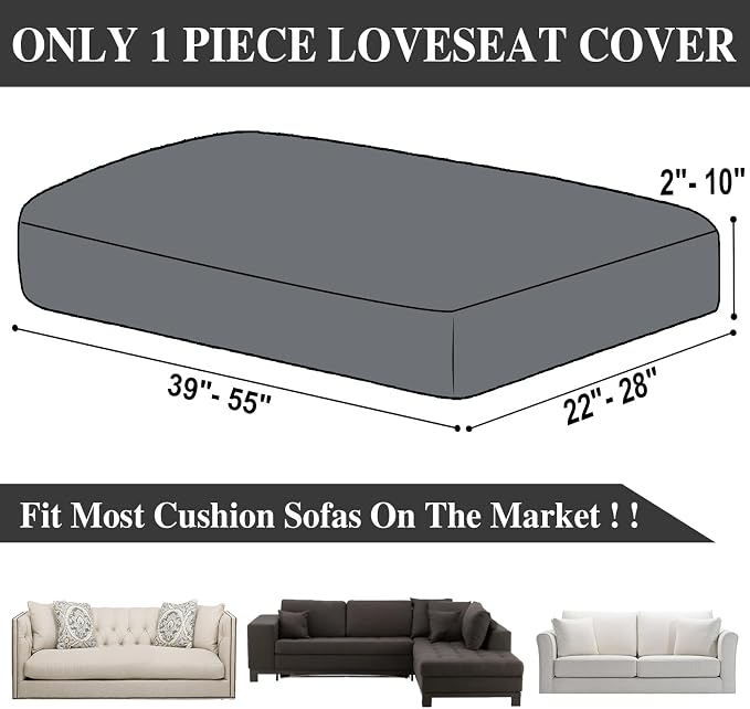 Couch Cushion Cover Loveseat Cover or 2 Seat Sofa Cover Washable Stretch - Image 6
