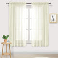 DWCN Ivory Sheer Curtains Semi Transparent Voile Rod Pocket Curtains by DWCN