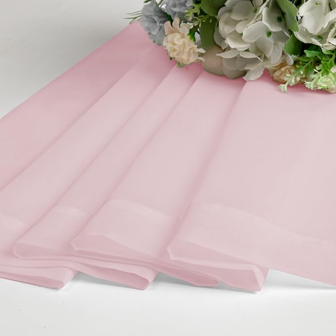 OVZME Blush Pink Sheer Curtains 36 inch Length 2 Panels Set, Light Filtering - Image 5