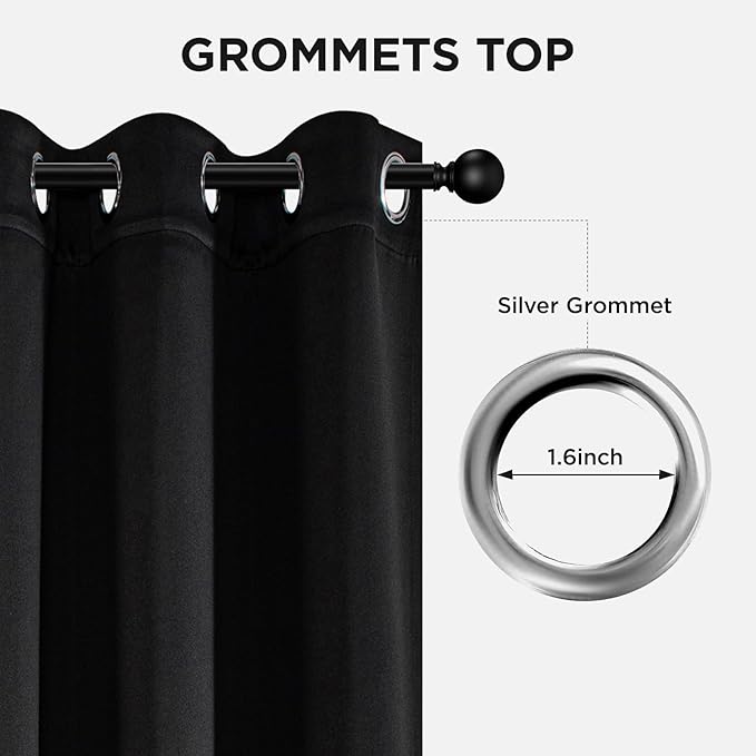 Joydeco Blackout Curtains 95 Inch Length 2 Panels Set, Thermal Insulated Long - Image 5