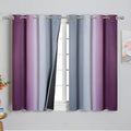 Purple and Grey Blackout Curtains 54 Inches Long, Ombre and Wavy Line Pattern by ESTELARTEXTILER