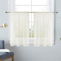 SpaceDresser Basic Rod Pocket Sheer Voile Window Curtain Panels Ivory 1 Pair 2 by SpaceDresser