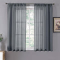 Tollpiz Short Sheer Curtains Living Room Linen Textured Curtain Sheers Light by Tollpiz
