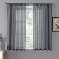 Tollpiz Sheer Curtains Linen Textured Living Room Curtain Sheers Light by Tollpiz