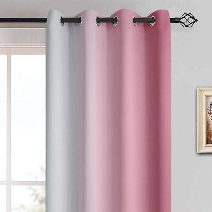 Yakamok 63 Inch Length Ombre Curtains, Thermal Insulated Grommet Window Drapes - Image 3