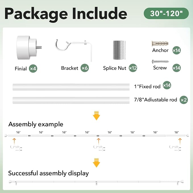 IFELS 2 Pack Heavy Duty Curtain Rods - Image 6