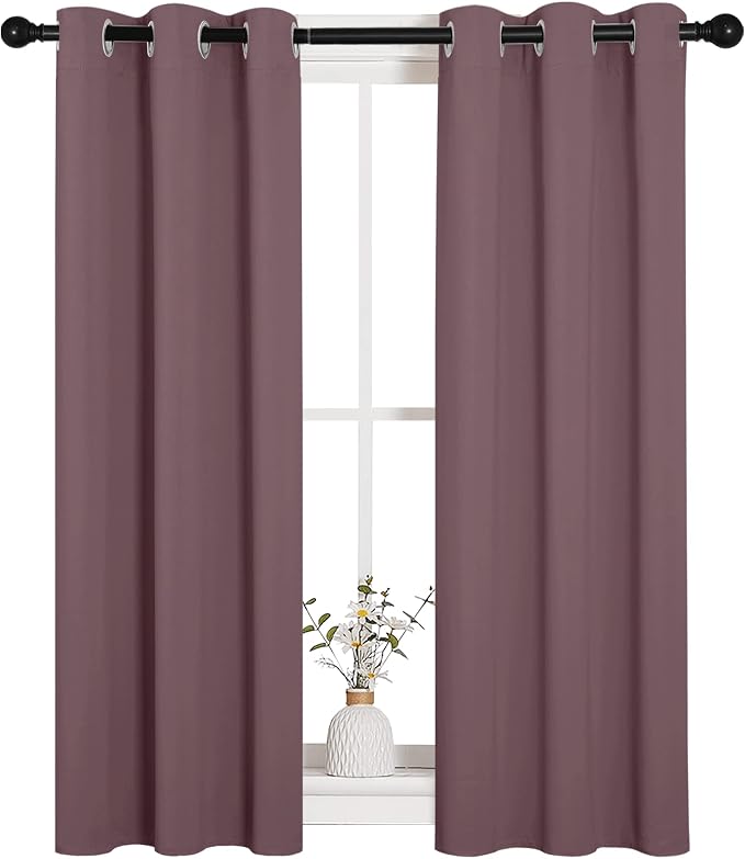 NICETOWN Bedroom Curtain Panels Blackout Draperies, 1 Pair, 29 by 45 inches - Image 2