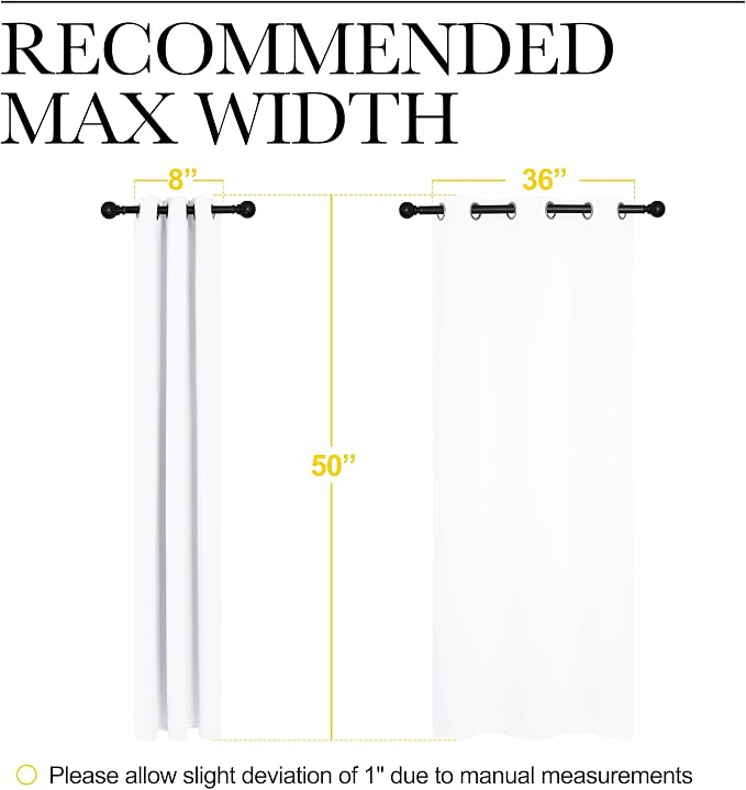 NICETOWN White Window Curtain Panels 50 inch Length, 50% Light Blocking Curtains - Image 7