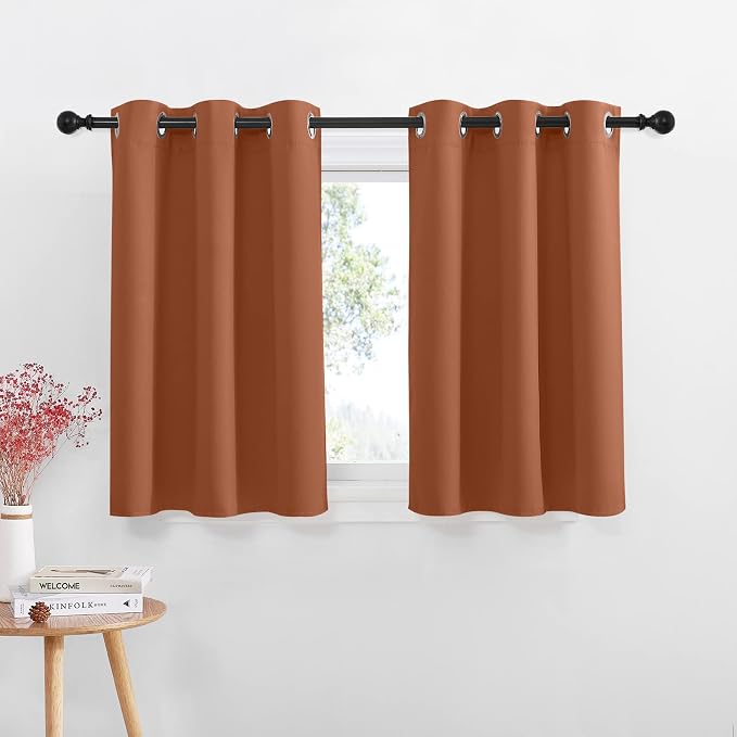 NICETOWN Valances for Windows, Elegant Room Darkening Grommet Half Window by NICETOWN