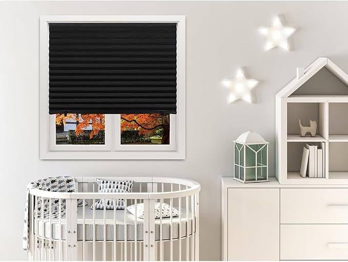Redi Shade No Tools Original Blackout Pleated Paper Shade Black, 6 Pack - Image 3