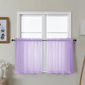Gwine Lilac Sheer Curtain Tiers 24 Inch Length, Light Filtering Voile Short by Gwine