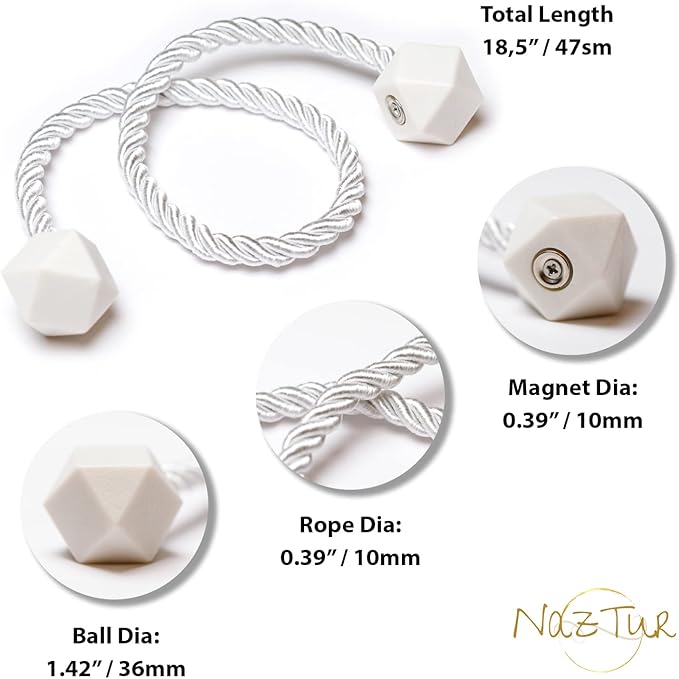 NazTur Magnetic Curtain Tiebacks- Upgrade 2022 - Image 6
