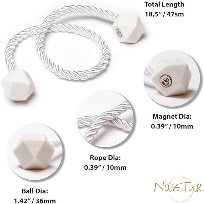 NazTur Magnetic Curtain Tiebacks- Upgrade 2022 - Image 6