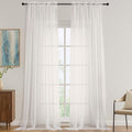 OVZME Ivory Sheer Curtains 108 Inches Long 2 Panels Set, Extra Wide Solid by OVZME