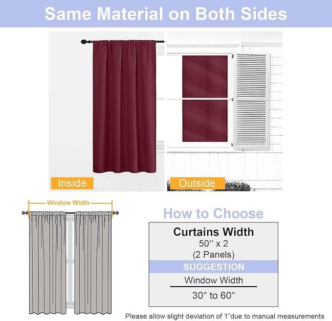Simplebrand Ava Burgundy Blackout Curtains - Image 8