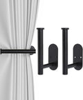 Hoousuper 2pcs Black Stainless Steel Curtain Holdbacks, Wall Mounted Curtain by Hoousuper