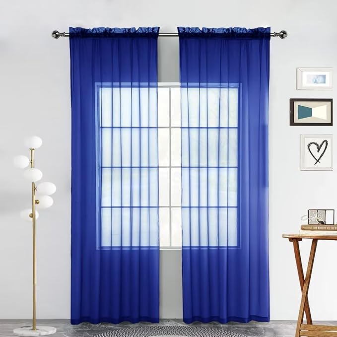 SpaceDresser Sheer Voile Window Treatment Rod Pocket Curtain Panels by SpaceDresser