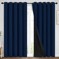 Yakamok Navy Blue 100% Blackout Curtains Energy Saving Thermal Insulated 2 by Yakamok