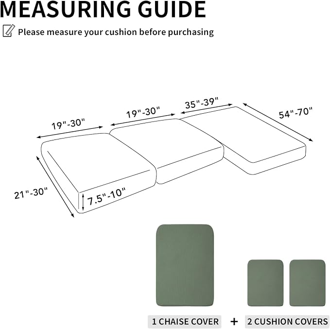 Easy-Going Stretch 3 Pieces Couch Cushion Covers - Image 2