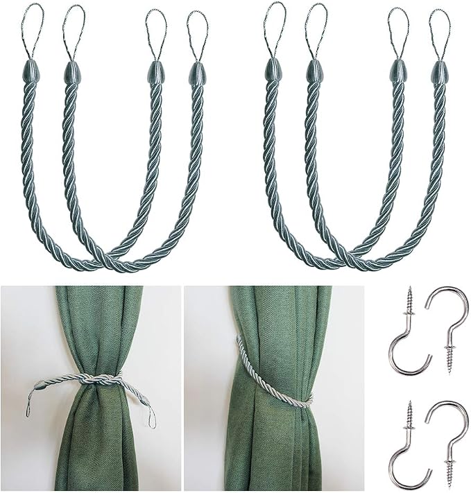 BEL AVENIR Curtain Rope Tiebacks, Drapery Rope Holdbacks by BELAVENIR