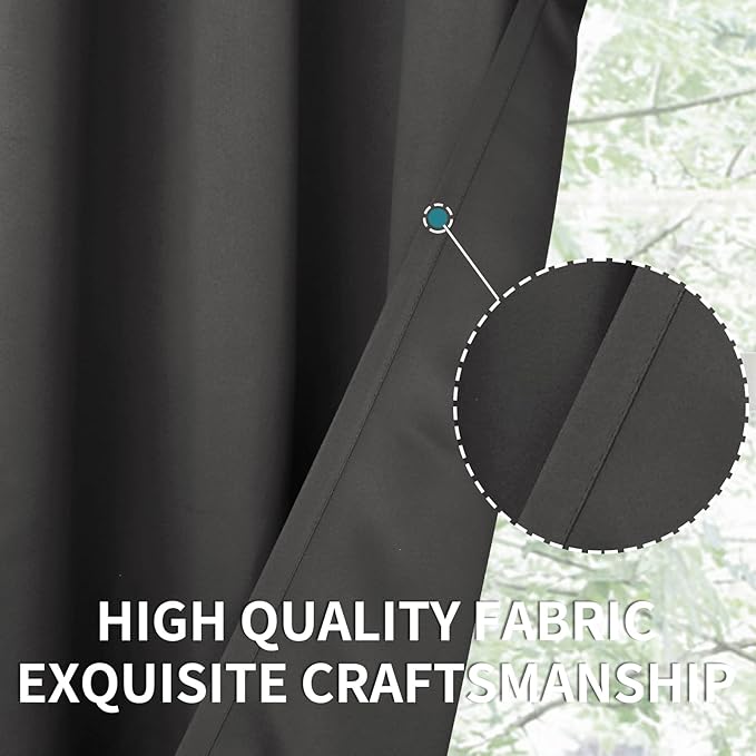 BGment Dark Grey Blackout Curtains - Image 7