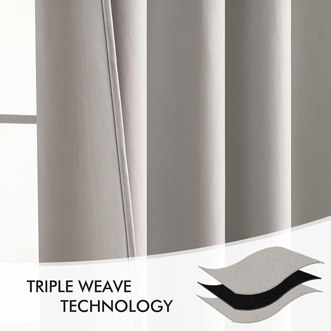 MIULEE Stone Back Tab Blackout Curtains 120 Inch Long 2 Panels Set - Image 6