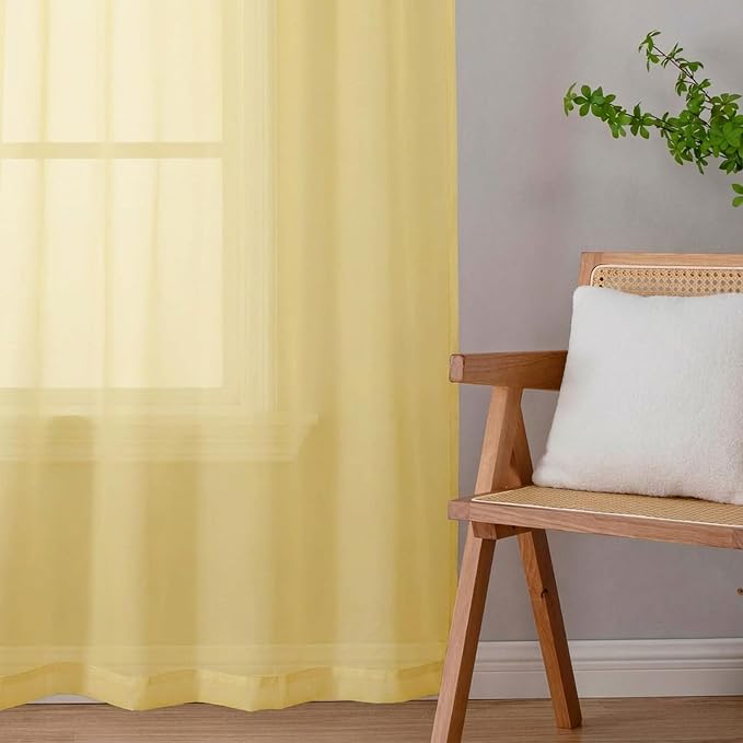 Sheer Curtains 84 Inches Long 2 Panels Set - Image 9