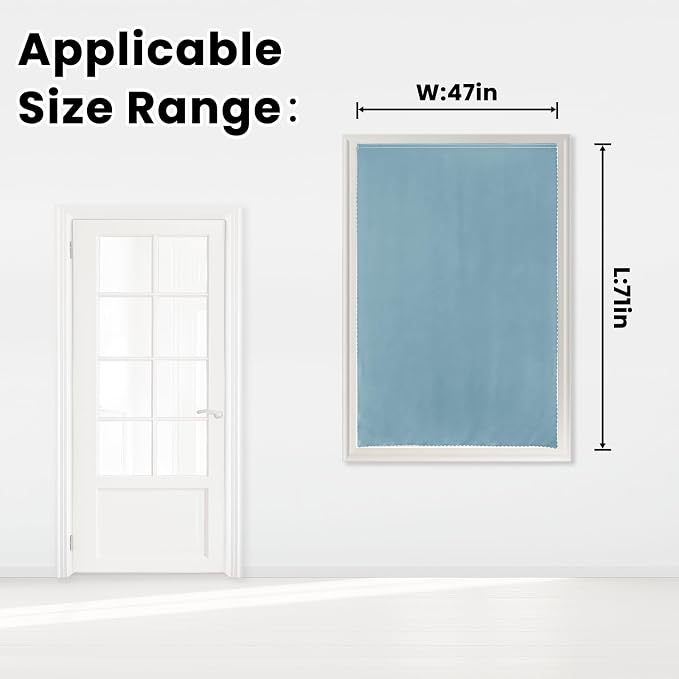 Self Adhesive Curtains, Use for Bedroom, Lake Blue, 1 Panel - Image 7